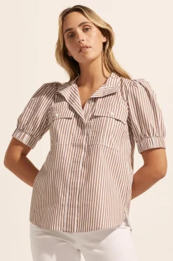Allot Top-Mocha Stripe|zoe kratzmann New