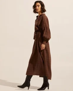 Beeline Dress-Chocolate Check|zoe kratzmann Online