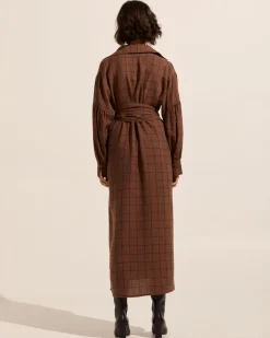 Beeline Dress-Chocolate Check|zoe kratzmann Online