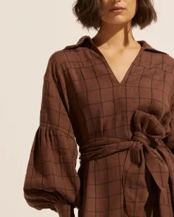 Beeline Dress-Chocolate Check|zoe kratzmann Online
