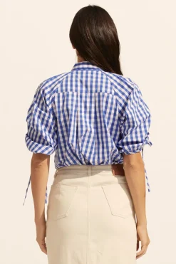 Bond Top-Azure Gingham Check|zoe kratzmann Sale
