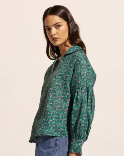 Bounty Top-Juniper Floral|zoe kratzmann New