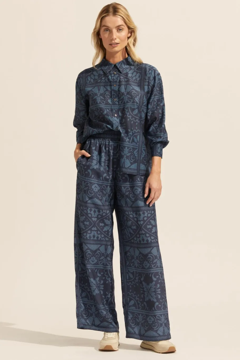 Breeze Pant-Indigo Mosaic|zoe kratzmann Best