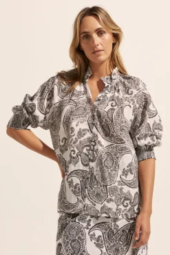 Carousel Top-Black Paisley|zoe kratzmann New