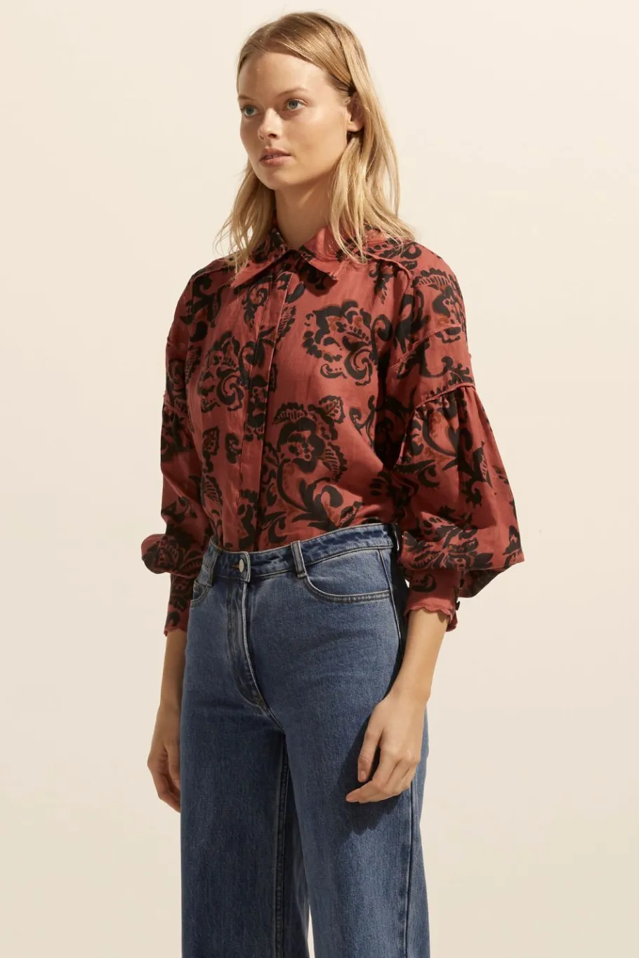 Dash Top-Clay Floral|zoe kratzmann Clearance