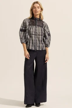 Dedicate Top-Indigo Check|zoe kratzmann Sale
