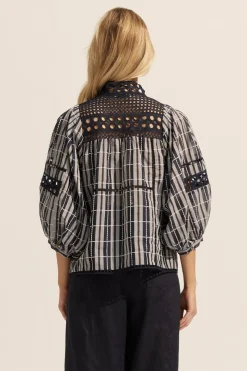 Dedicate Top-Indigo Check|zoe kratzmann Sale