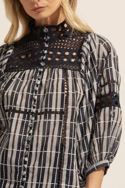 Dedicate Top-Indigo Check|zoe kratzmann Sale