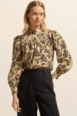 Faze Top-Ochre Floral|zoe kratzmann Clearance