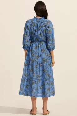 Field Dress-Azure Botanic|zoe kratzmann Hot