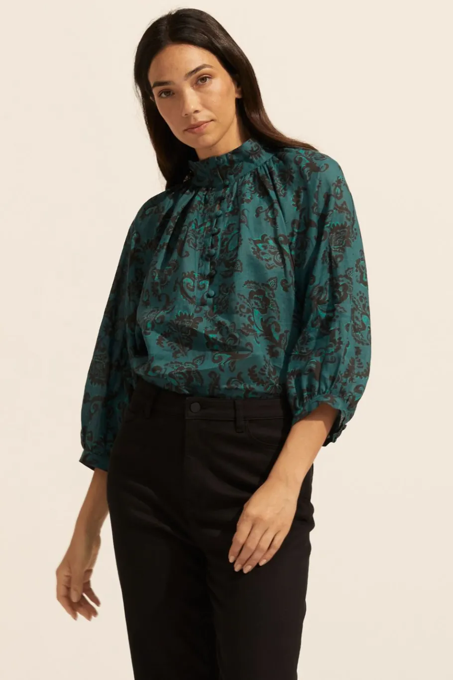 Fuse Top-Green Floral|zoe kratzmann Discount