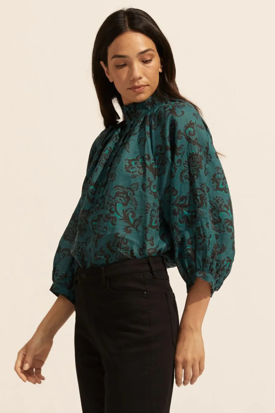 Fuse Top-Green Floral|zoe kratzmann Discount