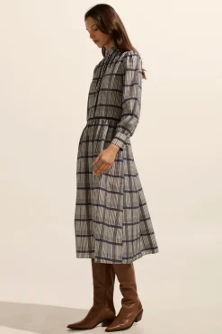 Gleam Dress-Ink/Porcelain Check|zoe kratzmann Hot