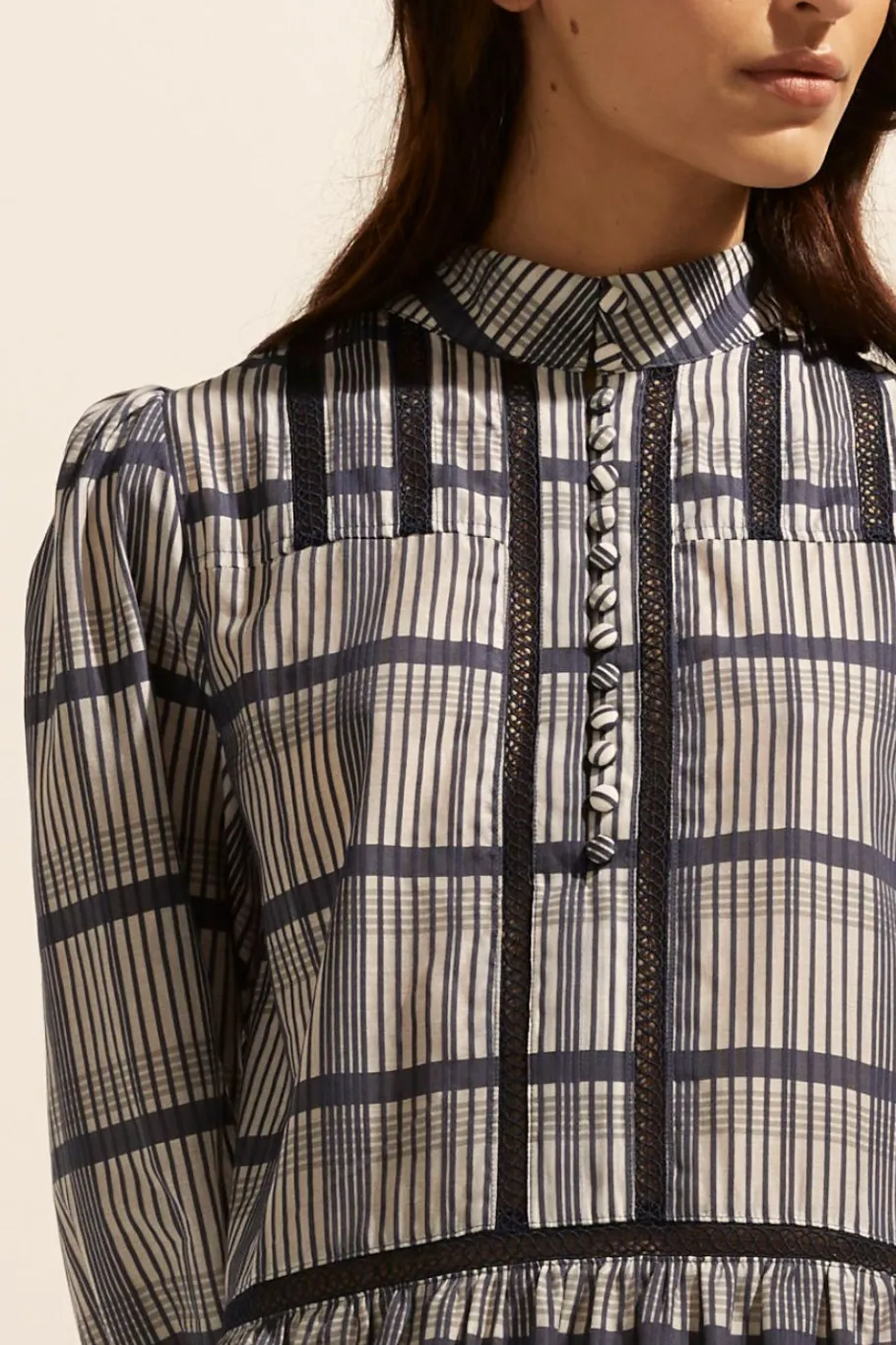 Gleam Dress-Ink/Porcelain Check|zoe kratzmann Hot