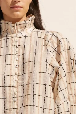 Grant Top-Ivory Check|zoe kratzmann Outlet