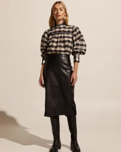 Horizen Top-Black/Ecru Check|zoe kratzmann