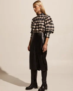 Horizen Top-Black/Ecru Check|zoe kratzmann