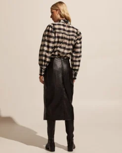 Horizen Top-Black/Ecru Check|zoe kratzmann