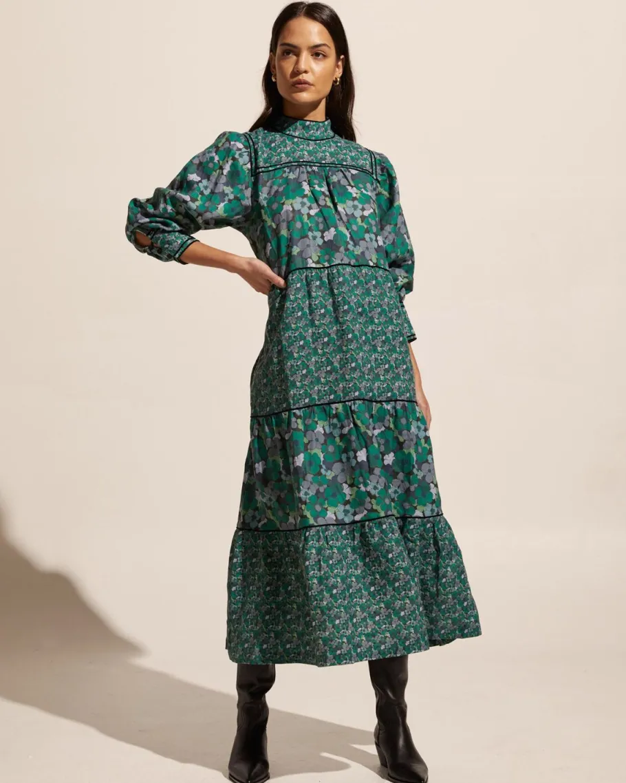 Imprint Dress-Juniper Floral|zoe kratzmann