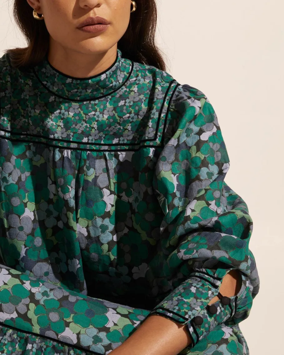 Imprint Dress-Juniper Floral|zoe kratzmann