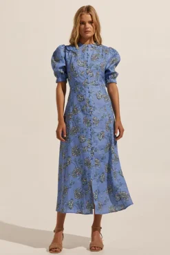 Impulse Dress-Azure Botanic|zoe kratzmann
