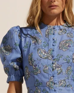 Impulse Dress-Azure Botanic|zoe kratzmann