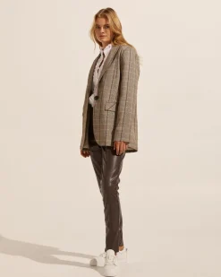 Index Jacket-Navy/Chocolate Check|zoe kratzmann Sale