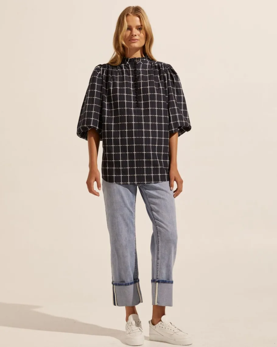 Lilt Top-Black Check|zoe kratzmann Sale