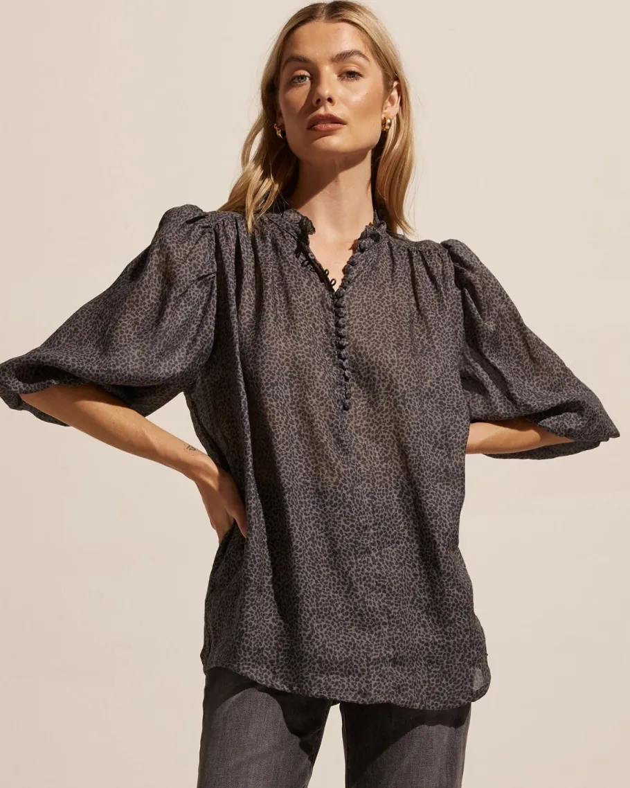 Lilt Top-Graphite Leopard|zoe kratzmann