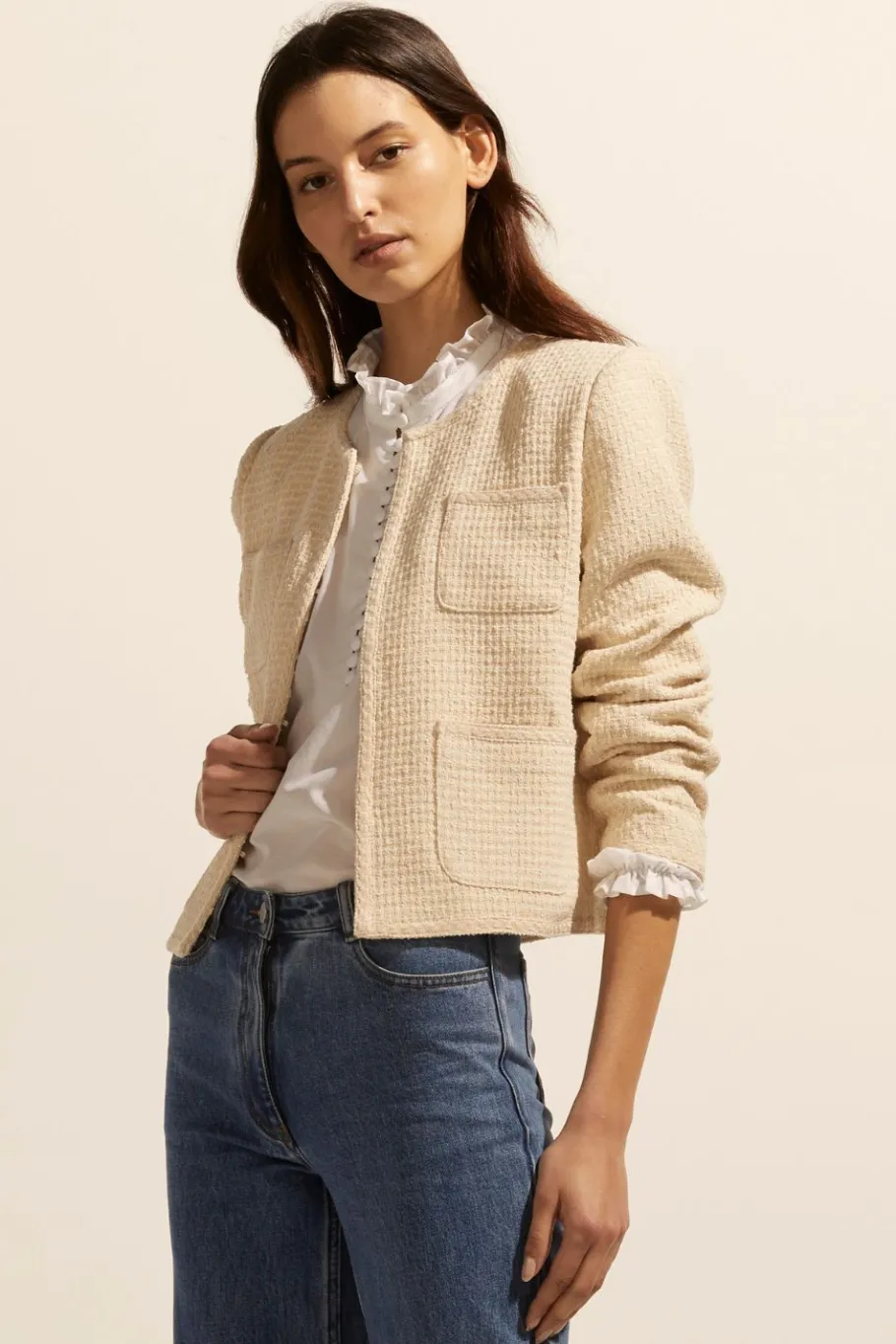Patron Jacket-Ecru Boucle|zoe kratzmann