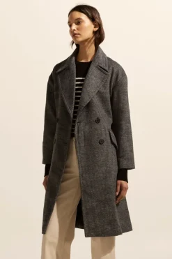 Pillar Coat-Black Mini Check|zoe kratzmann Best
