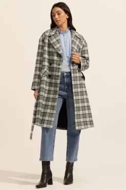 Pillar Coat-Green Check|zoe kratzmann Sale