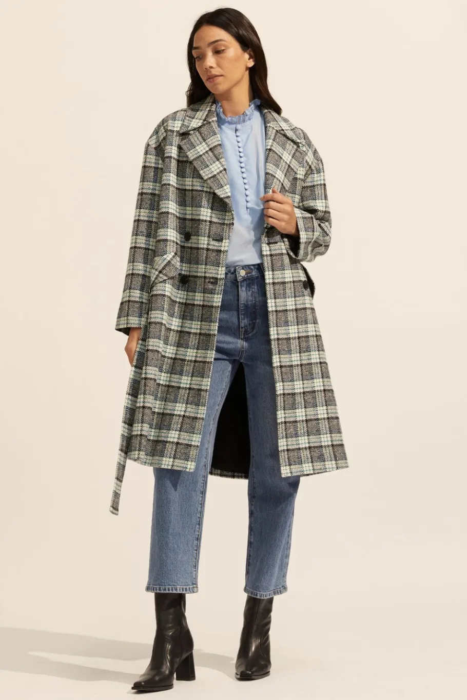 Pillar Coat-Green Check|zoe kratzmann Sale