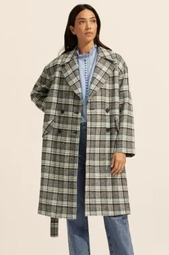 Pillar Coat-Green Check|zoe kratzmann Sale