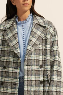 Pillar Coat-Green Check|zoe kratzmann Sale
