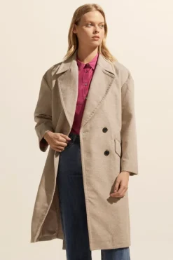 Pillar Coat-Stone Mini Check|zoe kratzmann Discount
