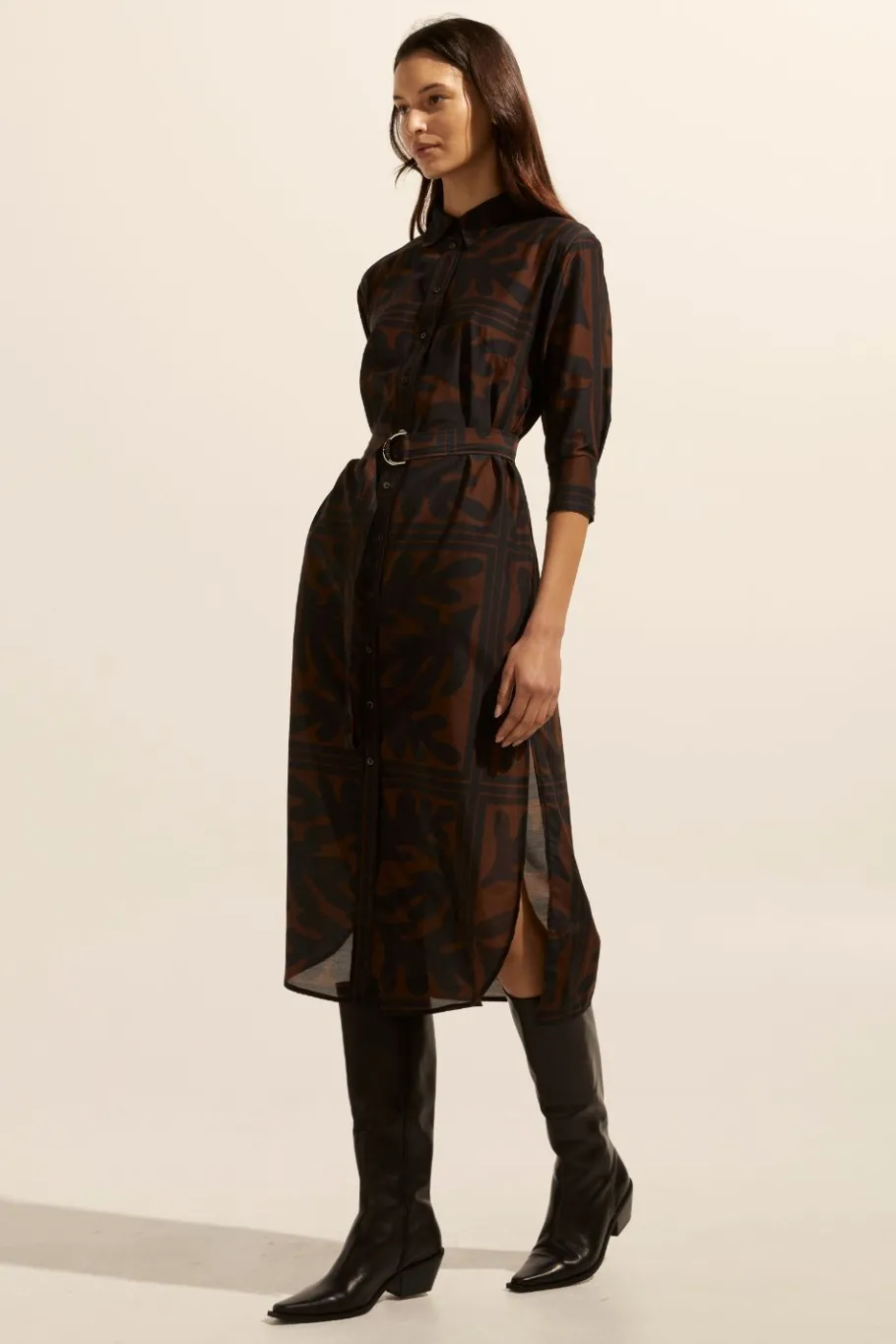 Pinpoint Dress-Choc Frond|zoe kratzmann Discount