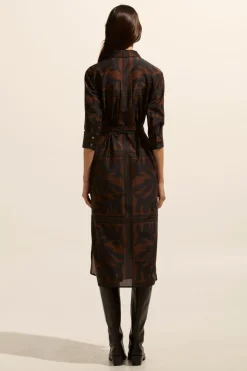 Pinpoint Dress-Choc Frond|zoe kratzmann Discount