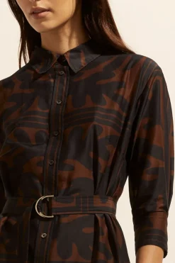 Pinpoint Dress-Choc Frond|zoe kratzmann Discount