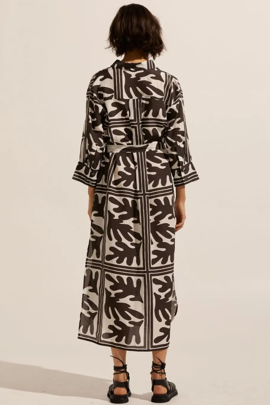 Pinpoint Dress-Frond Choc|zoe kratzmann