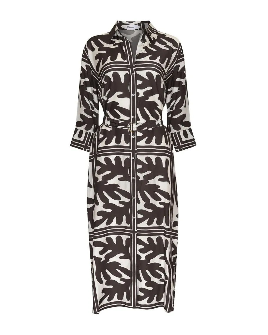 Pinpoint Dress-Frond Choc|zoe kratzmann