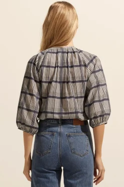 Refine Top-Ink/Porcelain Check|zoe kratzmann Outlet