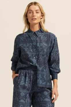 Reflex Top-Indigo Mosaic|zoe kratzmann Clearance