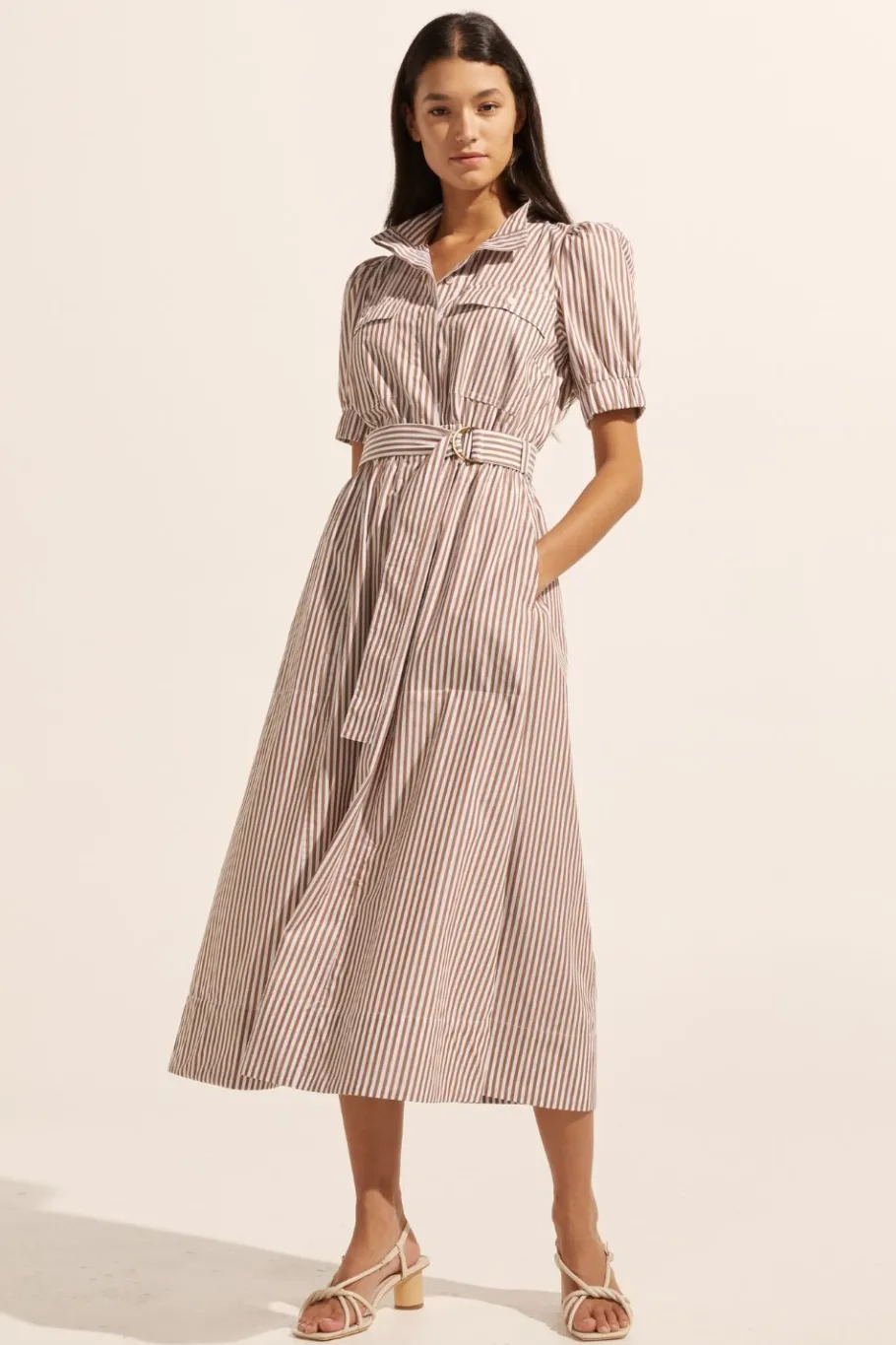 Starling Dress-Mocha Stripe|zoe kratzmann Outlet