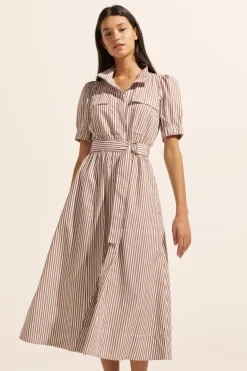 Starling Dress-Mocha Stripe|zoe kratzmann Outlet