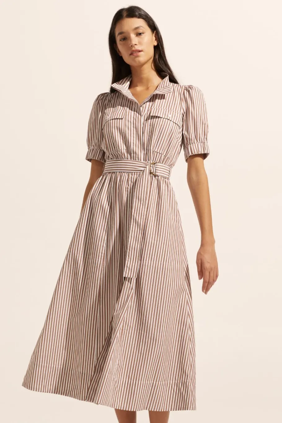 Starling Dress-Mocha Stripe|zoe kratzmann Outlet