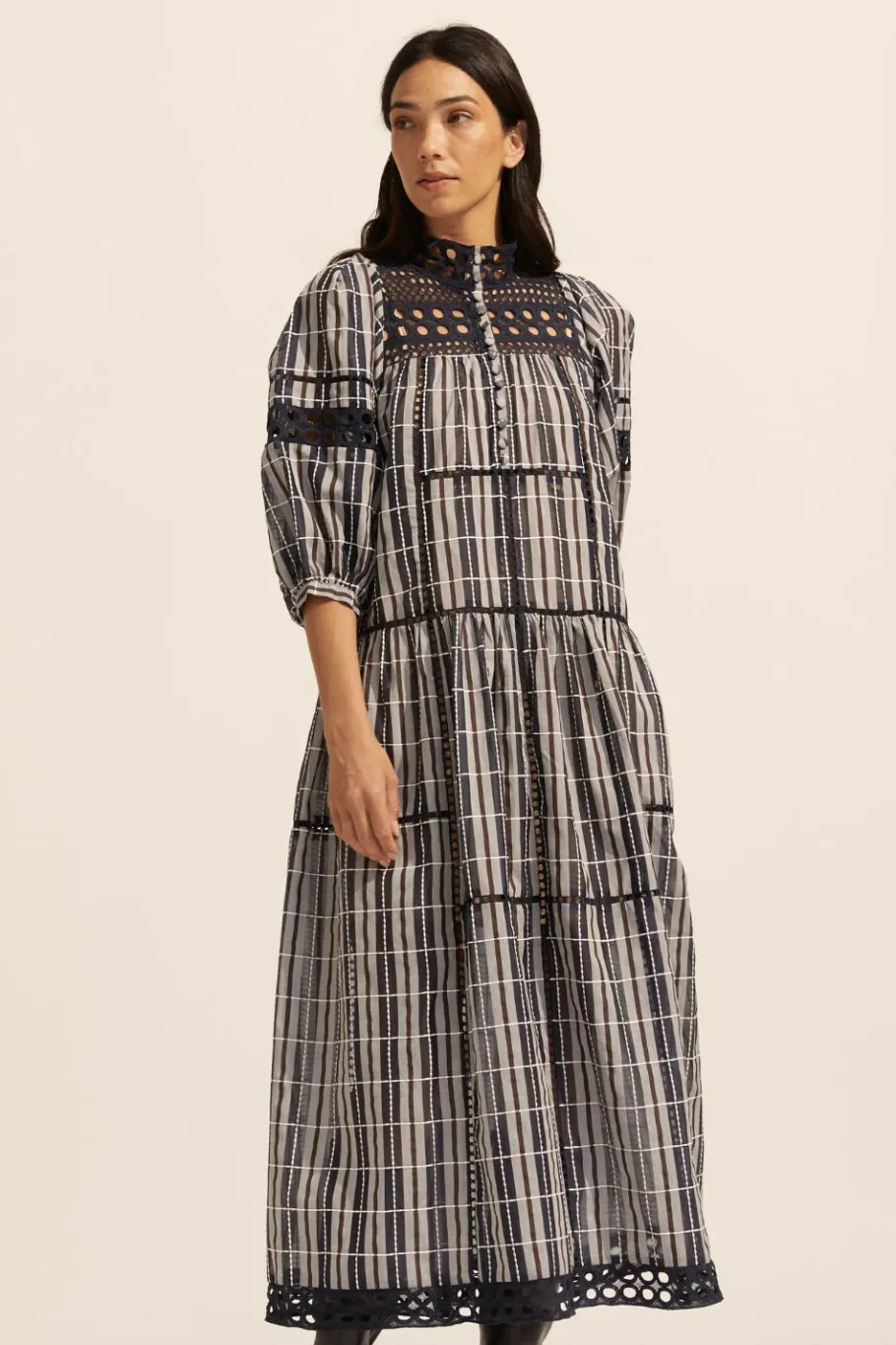 Tactic Dress-Indigo Check|zoe kratzmann