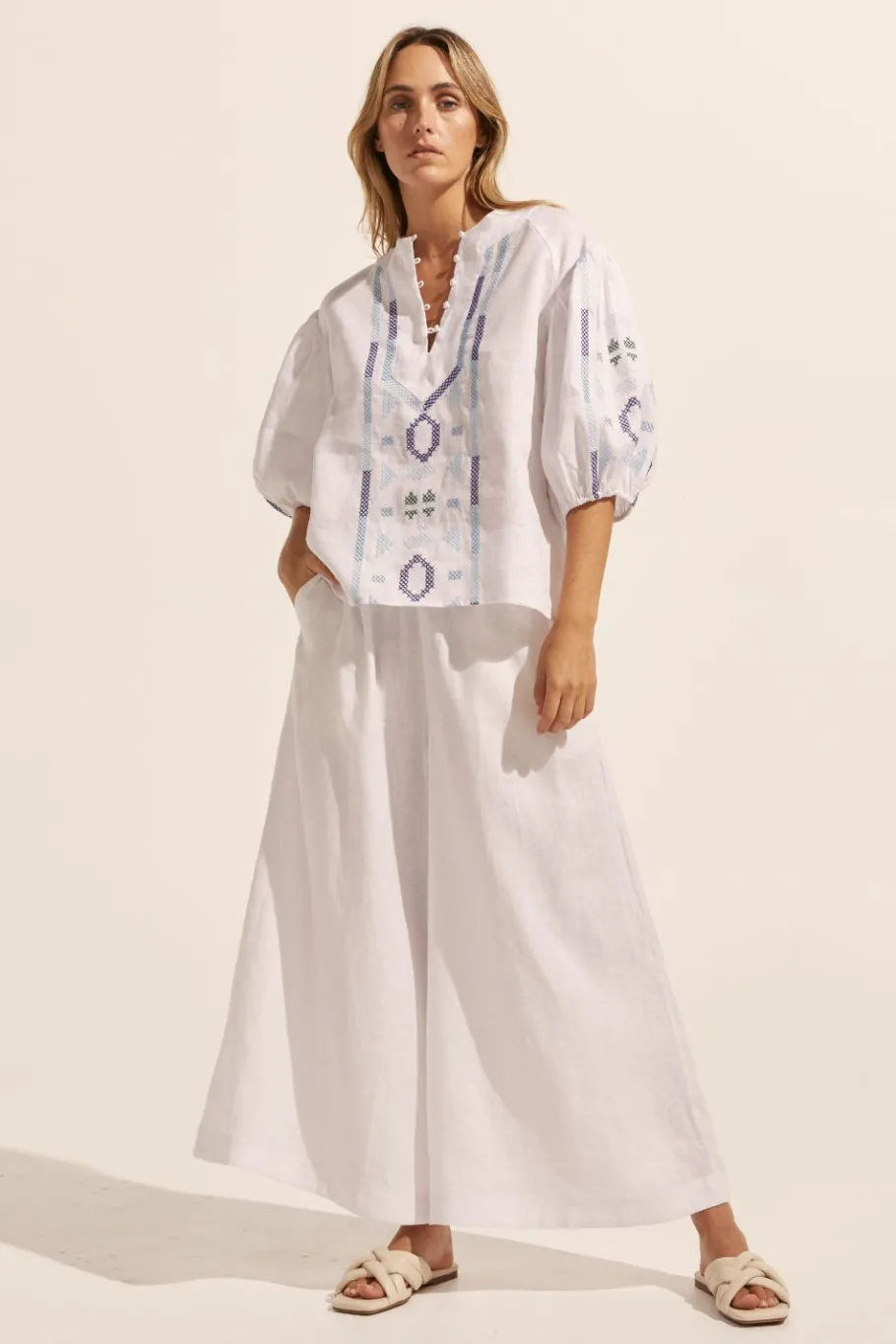 Theme Top-Azure Embroid|zoe kratzmann
