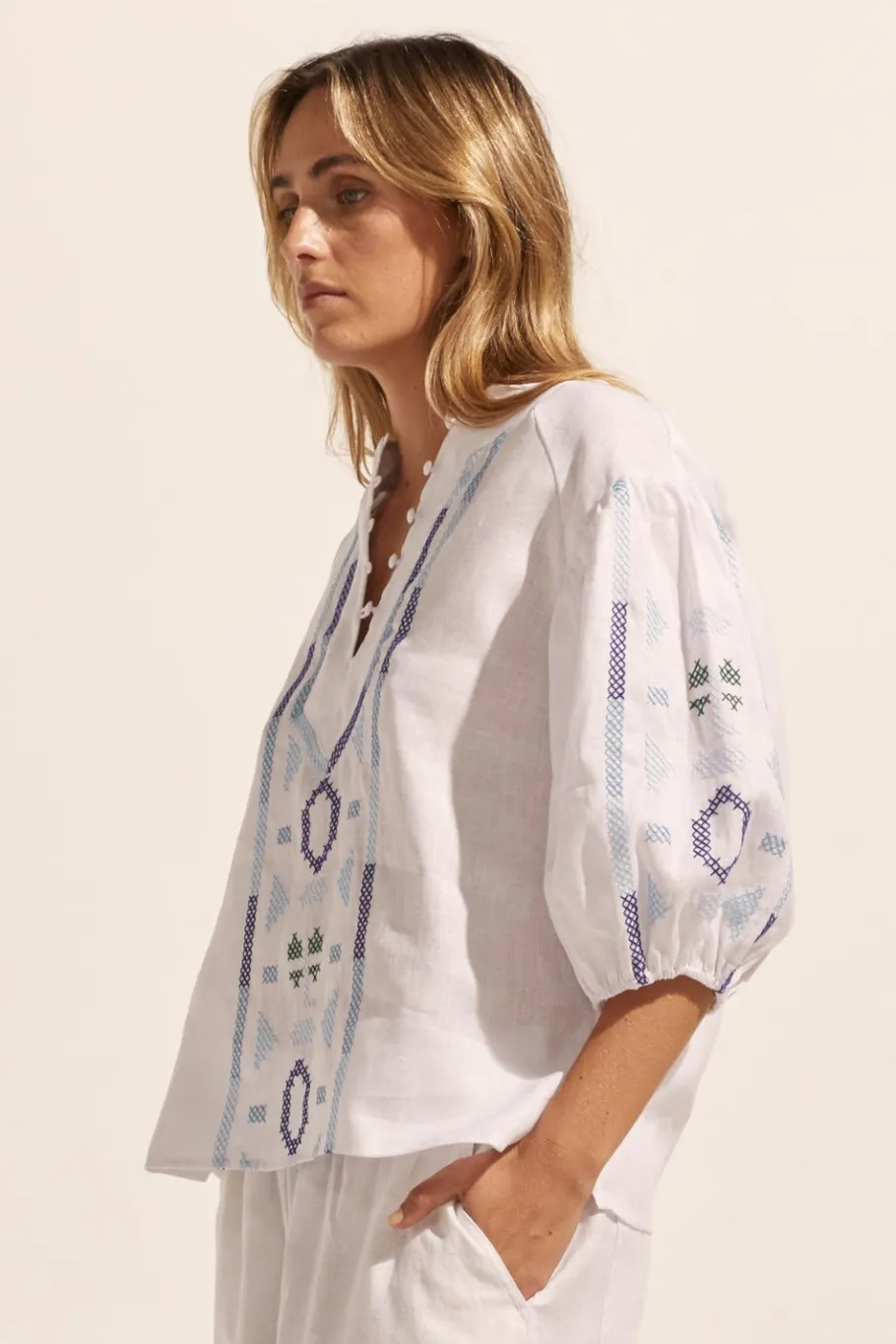 Theme Top-Azure Embroid|zoe kratzmann