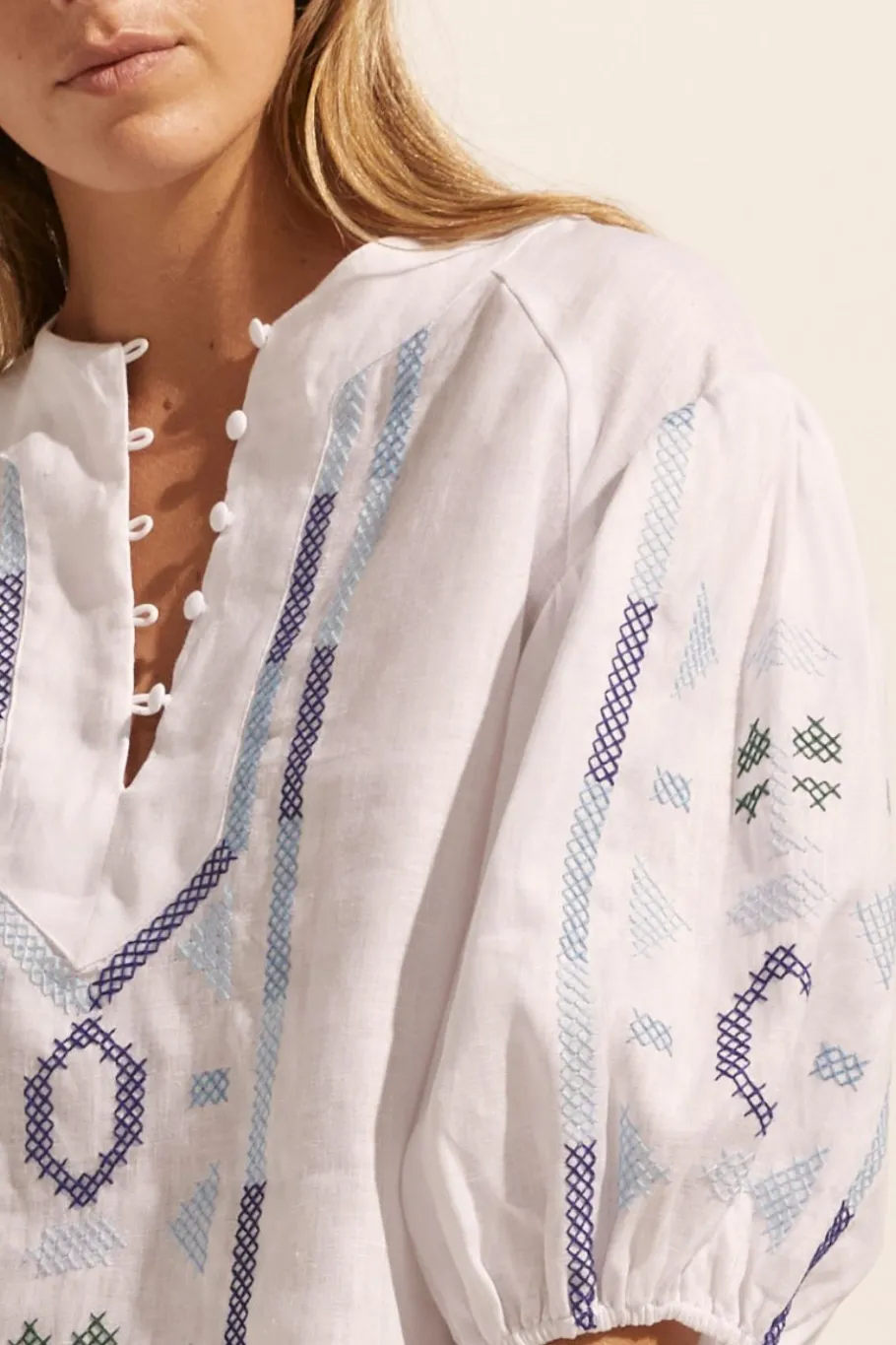 Theme Top-Azure Embroid|zoe kratzmann